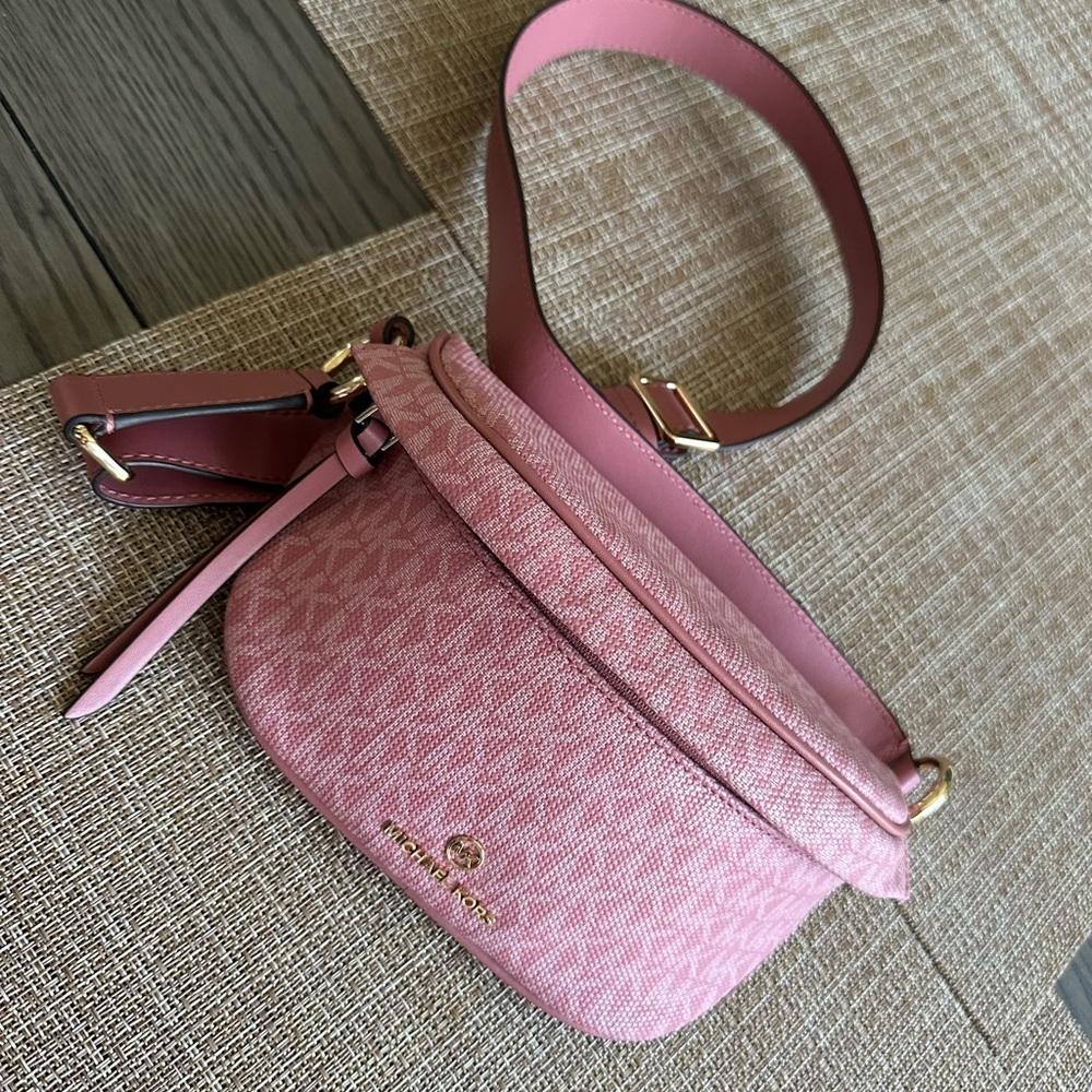 Michael Kors Pink Crossbody Bag with Gold Accents